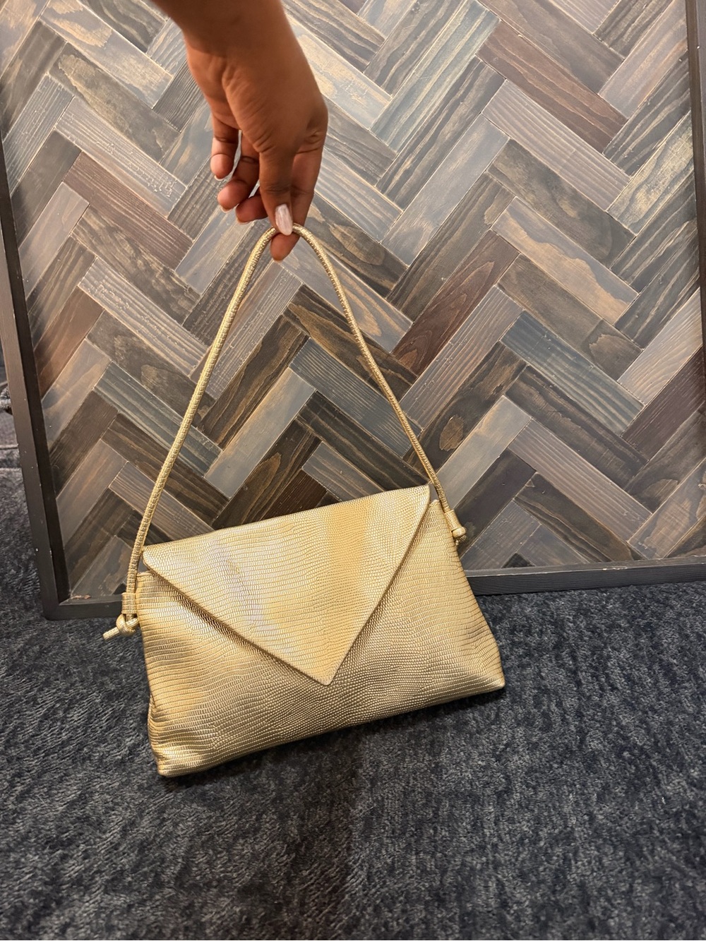 Vince Camuto Metallic Gold Envelope Shoulder Bag